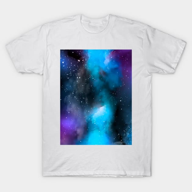 Blue Watercolor Galaxy T-Shirt by NewburyBoutique